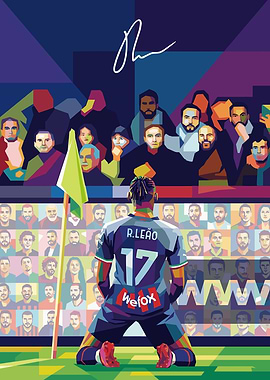 Football Player R. Leão with Fans