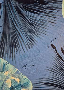 Abstract Blue and Black Fluid Art