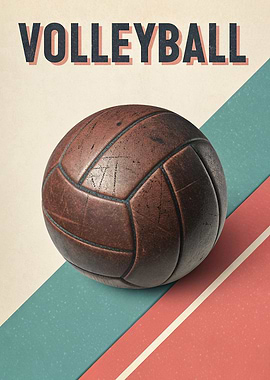 Vintage Volleyball Poster