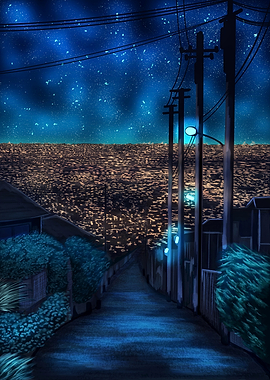 Nighttime Cityscape Alleyway