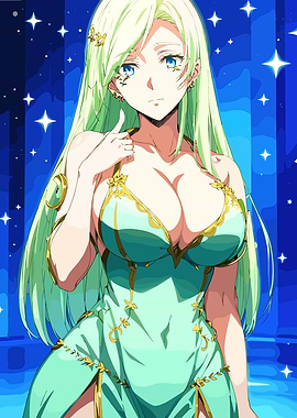 Treyni in Teal Dress