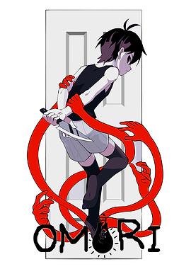 Omori Game Art with Knife and Red Hands