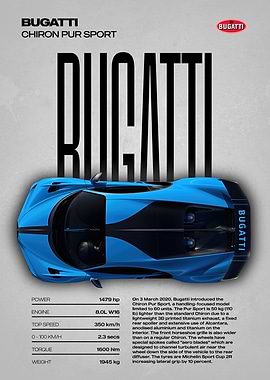 Bugatti Chiron Pur Sport Top View