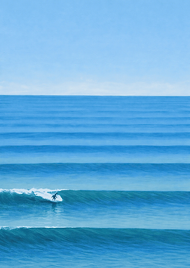 Surfer riding a wave
