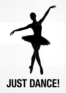 Ballet Dancer Silhouette with Text