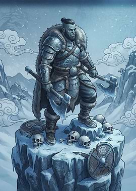 Orc Warrior in Snowy Mountains
