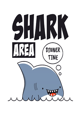 Cute Shark with Dinner Time Thought Bubble