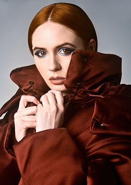 Karen Gillan in Dramatic Red Outfit