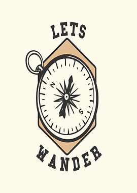 Lets Wander Compass Design