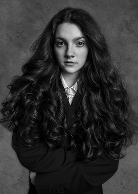 Black and White Portrait of a emily carey