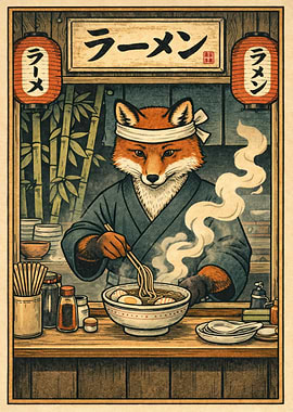 Fox Chef Making Ramen