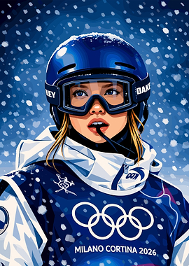 Winter Olympics Athlete in Snow
