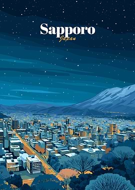 Sapporo Cityscape at Night