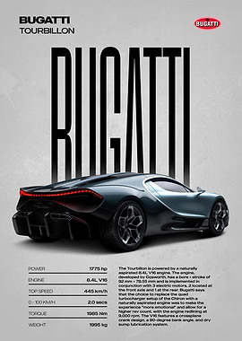 Bugatti Tourbillon Car Poster