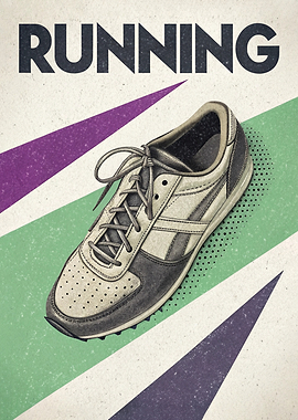 Retro Running Shoe Poster
