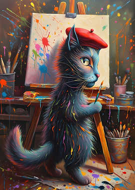 Artistic Cat Painter