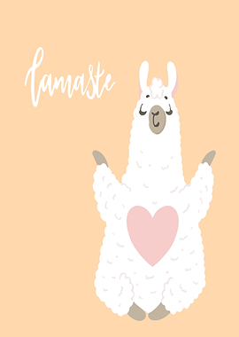 Cute Llama with 'Lamaste' Text