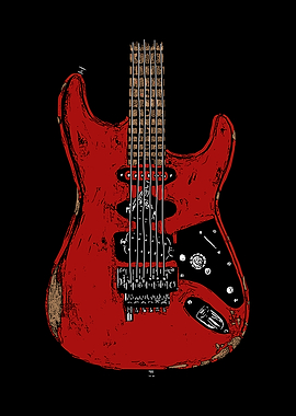 Red Electric Guitar Illustration