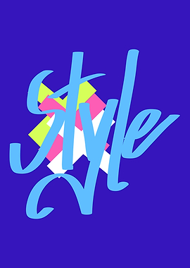 Style text art with abstract shapes