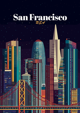 San Francisco Skyline and Bridge