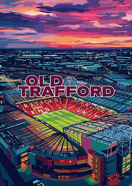 Old Trafford Stadium at Sunset