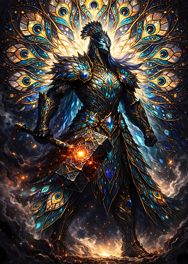 Peacock Knight with Hammer