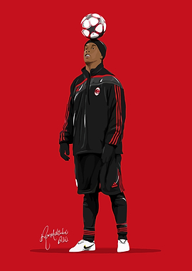 Footballer with Ball on Head