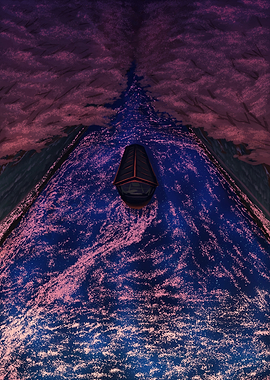 Boat on a surreal river