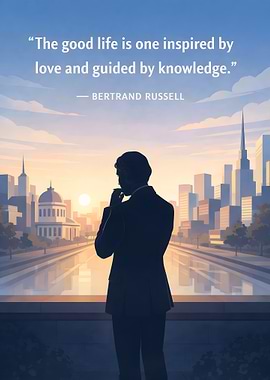 Man contemplating city at sunrise