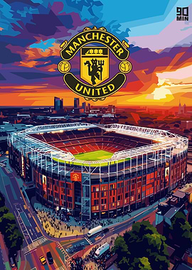 Manchester United Stadium at Sunset