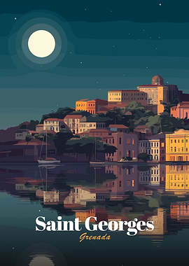 Saint Georges, Grenada Night Scene