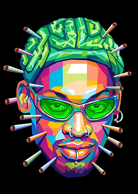 ASAP Rocky Colorful Portrait with Cigarettes