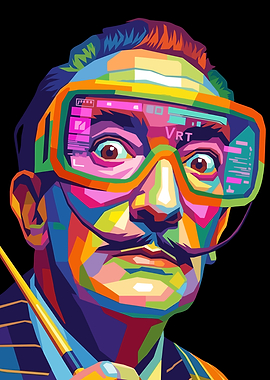 Salvador Dali in VR Goggles