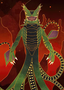 Green Kaiju with Tentacles