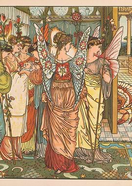 Fairies with Flowers and a Baby