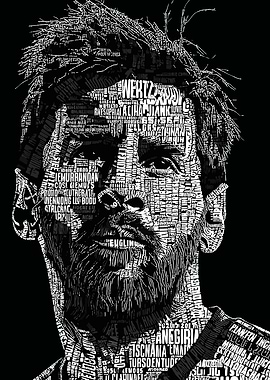 Lionel Messi Text Art Portrait