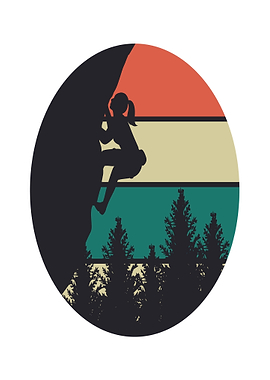 Silhouette of a woman rock climbing