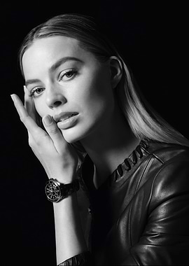 Margot Robbie in Black and White