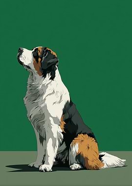 Saint Bernard Dog Portrait