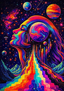 Psychedelic Cosmic Portrait
