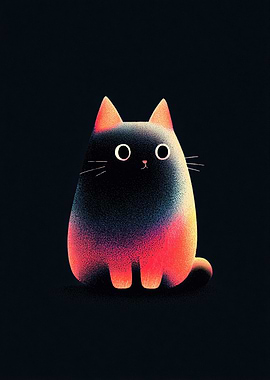 Cute Black Cat Illustration
