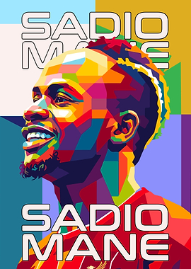 Sadio Mane Pop Art Portrait