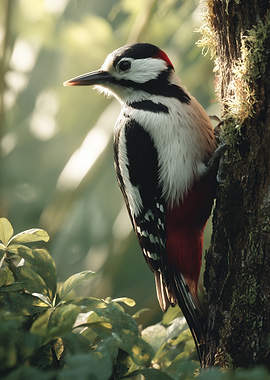Great Spotted Woodpecker on Tree