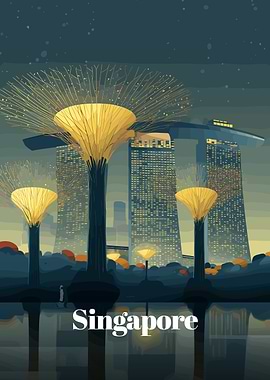 Singapore Cityscape at Night