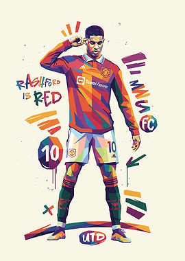 Marcus Rashford Pop Art Poster