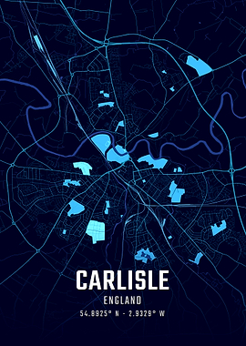 Carlisle England Midnight City Map