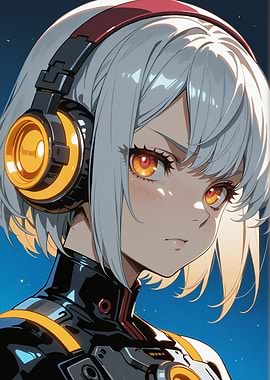 Anime Girl with Headphones