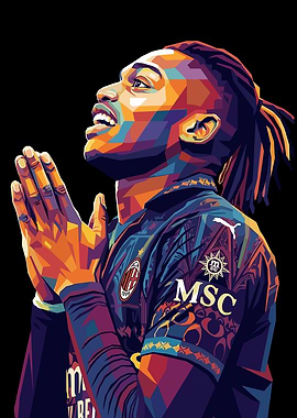 Rafael Leão Football Player in Pop Art Style