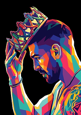 Man in Crown, Pop Art Style