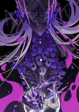 Dark Fantasy Scene with Skulls and Flowers